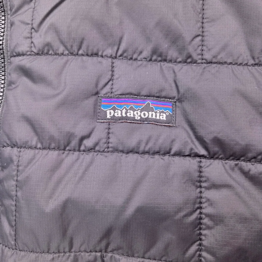 Patagonia Nano Puff Jacket Kids XL 14 Black Quilted Insulated Brick Pattern Gorp